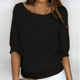 Zjkrl  -  Jumpers Women Purple Fall Winter Spring Sweaters Three Quarter Sleeve Sweater Jumpers  Elegant Streetwear Y2k Tops Short Jumper