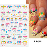 Zjkrl - Christmas Nail Sticker 3D Reflective Shiny Glitter Gold Silver Snowflake Elk Bells Decal Slider For Manicure Decoration NLLS-J24