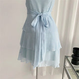 New Slim Spaghetti Strap Sexy Dress Solid Color Ruffles Summer Dress Casual Slip Dresses For Women