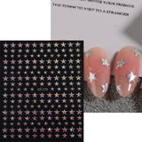 Sliver Stars Nails Stickers 3D Bronzing Laser White Cross Starlight Glossychic Y2k Stylish Adhesive Manicure Decorations SO-167