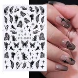 Sliver Stars Nails Stickers 3D Bronzing Laser White Cross Starlight Glossychic Y2k Stylish Adhesive Manicure Decorations SO-167