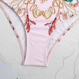 ZJKRL  -  Blue Printed Bubble Strap Swimsuit, High Waist, Slim Bikini and Skirt, Retro Square Neck, Backless, Fashion