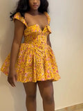 ZJKRL -  Short Sexy Women Dresses A Line High Waisted Short Summer Dress Square Collar Elegant Sweet Lady Dresses