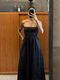 Zjkrl  -  Green Stripes Summer Maxi Dress Women Tube Long Beach Dress Off Shoulder Backless Casual Fashion Stripe Summer Dress