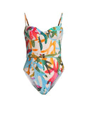 ZJKRL  -  Colorful  Block Print One Piece High Waist Tight Sexy Swimsuit Comfortable Suitable Fashion New Swimsuit Bikini