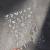 Zjkrl - Gold Silver Butterfly New Bronzing High Quality Adhesive Gilded Nail Stickers Nail Art Decorations Nail Decals Design T-2559
