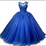 Zjkrl  -  Autumn New Girls Long Classic Tulle Purple Sweet 16 Dresses appliques de dentelle sur tull robe de bal