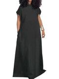 ZJKRL -  Women's Dresses Plus Size Backless V Summer Straight Dresses Maxi Length Elegant Denim Clothes Dress