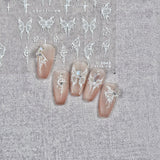 Zjkrl - Gold Silver Butterfly New Bronzing High Quality Adhesive Gilded Nail Stickers Nail Art Decorations Nail Decals Design T-2559