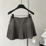 Zjkrl  -  Luxury Women Pleated Skirt Woolen Spring Korea Style Cheerleading Girl A-Line White High Waist Shorts Mini Skirt New