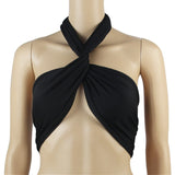 Zjkrl  -  holiday outfits Sexy Crop Top Sleeveless Halter Tanks For Women Knotted Bandage Backless Fashion Vest Club Party Female Summer Clothing  D186
