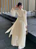Zjkrl  -  French Elegant Slim Ruffle Dress Summer Women Graduation Evening Party Robe Female Bubble Sleeve Korean Chiffon Vestidos