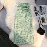 ZJKRL  -  Sexy Print Split Skirt Womens Summer A-line High Waist Slim Midi  Skirts Female Retro Elegant Wrap Hip Skirt Fashion
