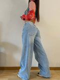 Zjkrl  -  holiday outfits Baggy Jeans Women High Waist Mom Jeans Flare Pants Denim Straight Loose Autumn Long Streetwear Slim Fit Trousers Capris