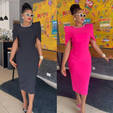 ZJKRL -  Elegant Bead Dress 2 Piece Sets Women Solid Fashion Cloak Vest Tops Bodycon Tank Dress Suit Women Party Evening 2 Piece Outfit