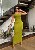 ZJKRL -  Sexy Spaghetti Strap Bodycon Maxi Dress Elegant Women Sleeveless Backless Solid Slim Fit Club Party Long Dresses Vestidos