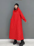 Zjkrl - 2023 Autumn Winter New Leisure Jacquard Craft Hooded Dress Women Pure Color Large Size Pullover Dress Black