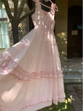 Zjkrl  -  French Elegant Chiffon Dress Beach Style Sleeveless Sweet Fairy Summer Even Party One Piece Dress Korean Fashion 2000s Vintage