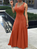 ZJKRL -  Dress Long Ladies Summer Solid Color Sleeveless Tank Dress Women One Piece Wear High Waist A-line Sexy Maxi Dress Free Shipping