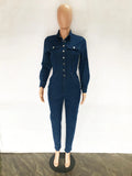 ZJKRL  -  Autumn New Women's Romper Long Sleeve Lapel Tight Comfortable Street Can Wear Solid Color Female Romper Pants
