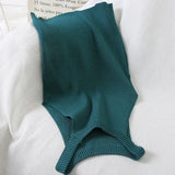 Zjkrl  -  Women Tank Top Knit Off Shoulder Sexy O-Neck T-Shirt Solid Halter Camisole Summer Female Casual Slim Simple New Pullover