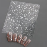 Sliver Stars Nails Stickers 3D Bronzing Laser White Cross Starlight Glossychic Y2k Stylish Adhesive Manicure Decorations SO-167