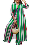 ZJKRL -  Elegant 2-piece Sets for Women Fall Winter Outfits Pants Suit with Long Shirt Blouse Full Sleeve Striped Plus Size Matching Sets