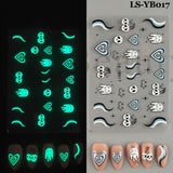 Zjkrl - Christmas Nail Sticker 3D Reflective Shiny Glitter Gold Silver Snowflake Elk Bells Decal Slider For Manicure Decoration NLLS-J24