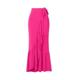 ZJKRL  -  One-piece chiffon swimsuit for women, one-shoulder, split Beach Skirt, sexy, Europe and America, hot spring, new