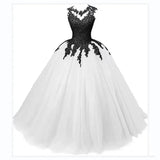 Zjkrl  -  Autumn New Girls Long Classic Tulle Purple Sweet 16 Dresses appliques de dentelle sur tull robe de bal