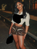 ZJKRL -  Pocket Front Zipper Fly Slim Bodycon Cargo Safari Style Mini Skirt  New Women Vintage Skirts