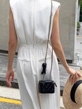 ZJKRL -  White Haute Couture Elegant Jumpsuit For Women'S Summer V-Neck Sleeveless Chic Slit Style Slim Fit Jumpsuit