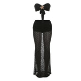 ZJKRL -  Puss Starfish Metal Women 2 Piece Set Summer Vacation Beach Jacquard Strapless Tops+Skirt Elegant Matching Clubwear Suit