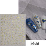 Sliver Stars Nails Stickers 3D Bronzing Laser White Cross Starlight Glossychic Y2k Stylish Adhesive Manicure Decorations SO-167