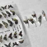 Zjkrl - Gold Silver Butterfly New Bronzing High Quality Adhesive Gilded Nail Stickers Nail Art Decorations Nail Decals Design T-2559