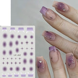 Sliver Stars Nails Stickers 3D Bronzing Laser White Cross Starlight Glossychic Y2k Stylish Adhesive Manicure Decorations SO-167