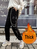 Zjkrl  -  holiday outfits Gothic Women Cargo Pants Black Joggers High Waisted Harajuku Harem Pants Punk Goth Techwear Chain Trousers Female Hip Hop