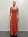 ZJKRL -  Dress Long Ladies Summer Solid Color Sleeveless Tank Dress Women One Piece Wear High Waist A-line Sexy Maxi Dress Free Shipping