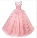 Zjkrl  -  Autumn New Girls Long Classic Tulle Purple Sweet 16 Dresses appliques de dentelle sur tull robe de bal