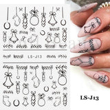 Zjkrl - Christmas Nail Sticker 3D Reflective Shiny Glitter Gold Silver Snowflake Elk Bells Decal Slider For Manicure Decoration NLLS-J24