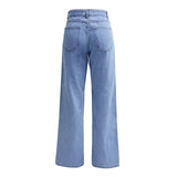 Zjkrl  -  Denim Jeans Women Straight Pants Washing High Waist Loose Pockets Basics Ankle Length Y2k Blue Pants Streetwear Slight Strech