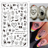 Zjkrl - Black Snake Nail Stickers Decals Gothic Halloween Design Adhesive Sliders for Nail Art DecorationTattoo Manicure Dropshipping