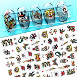 Zjkrl - Black Snake Nail Stickers Decals Gothic Halloween Design Adhesive Sliders for Nail Art DecorationTattoo Manicure Dropshipping