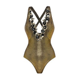 ZJKRL  -  New 3D Butterfly Decoration Sweet Girl Pink Shiny One-piece Swimsuit Set for Beauty Women