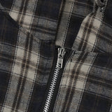ZJKRL -  Plaid 2-Piece Set Women Zipper Long Sleeves Hooded Short Coat+Patchwork Elastic Waist Puffy Mini Skirt Matching Suits