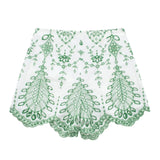 Zjkrl  -  Embroidery Hollow Out 2 Pcs Women Outfits Short Set Half Sleeve Cotton Boho Casual Blouse+shorts Sets Vintage New Set