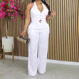 Zjkrl  -  Women Elegant Two Piece Set Dashiki African Tracksuit Spring Summer Long Sleeve Vest Top and Pants Set Party Matching Sets