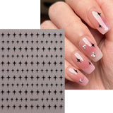 Sliver Stars Nails Stickers 3D Bronzing Laser White Cross Starlight Glossychic Y2k Stylish Adhesive Manicure Decorations SO-167