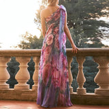 Sexy Backless Bodycon Printed Mesh Long Dresses for Women 2024 Summer New Korean Elegant Fashion Evening Party Female Clothing