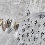 Zjkrl - Gold Silver Butterfly New Bronzing High Quality Adhesive Gilded Nail Stickers Nail Art Decorations Nail Decals Design T-2559